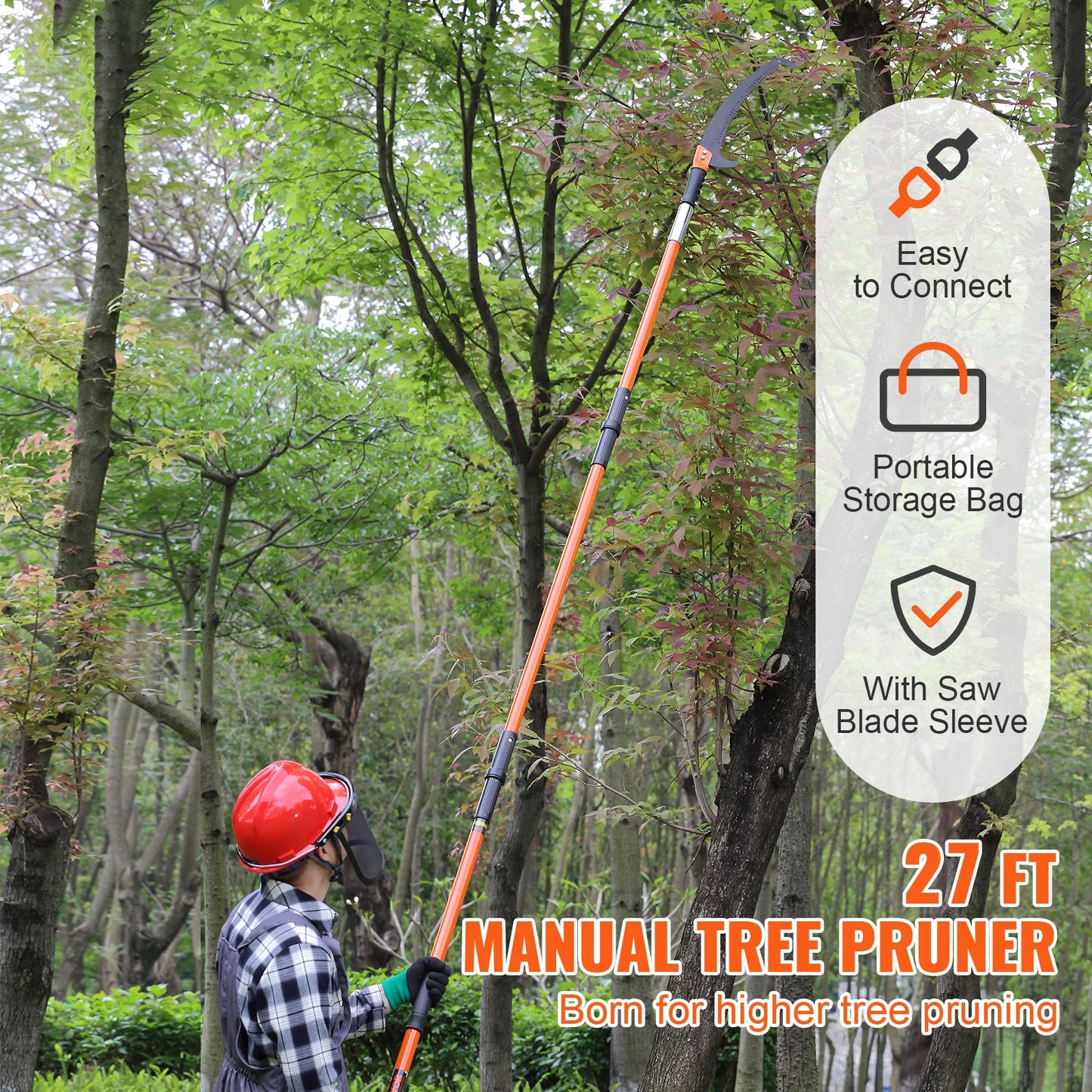 SucceBuy Extendable Pole Saw With Sharp Steel Tree Pruner