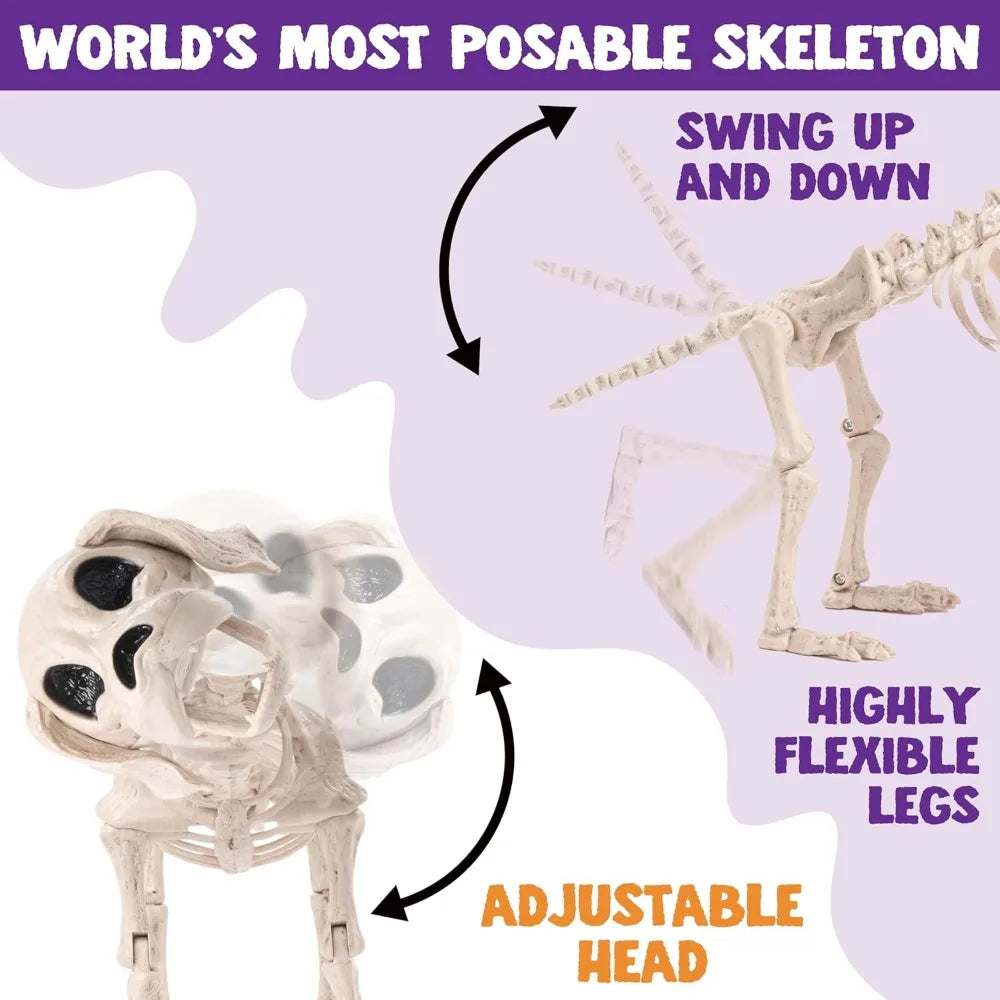 Full Body Posable Dog Skeleton For Halloween Graveyard Decoration