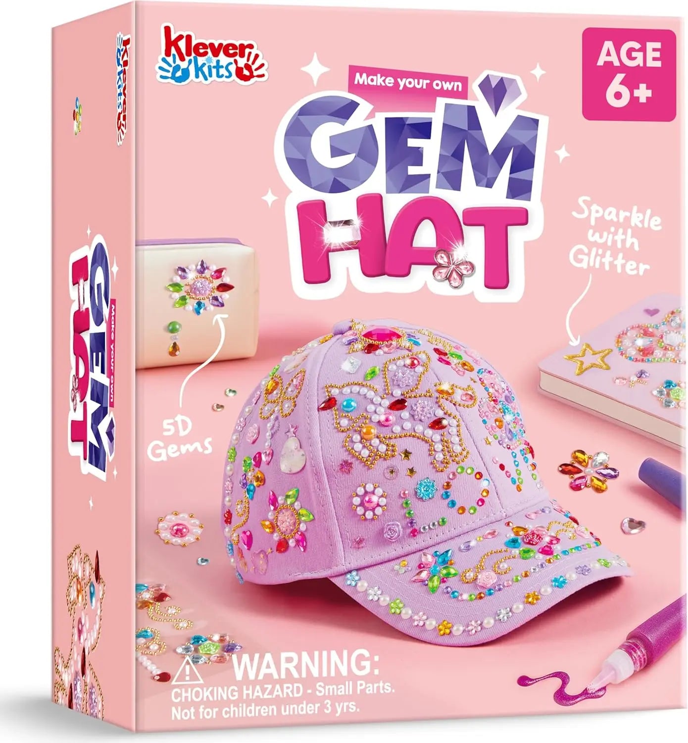 Joyfy DIY Baseball Cap With Gem Stickers And Glitter Kit