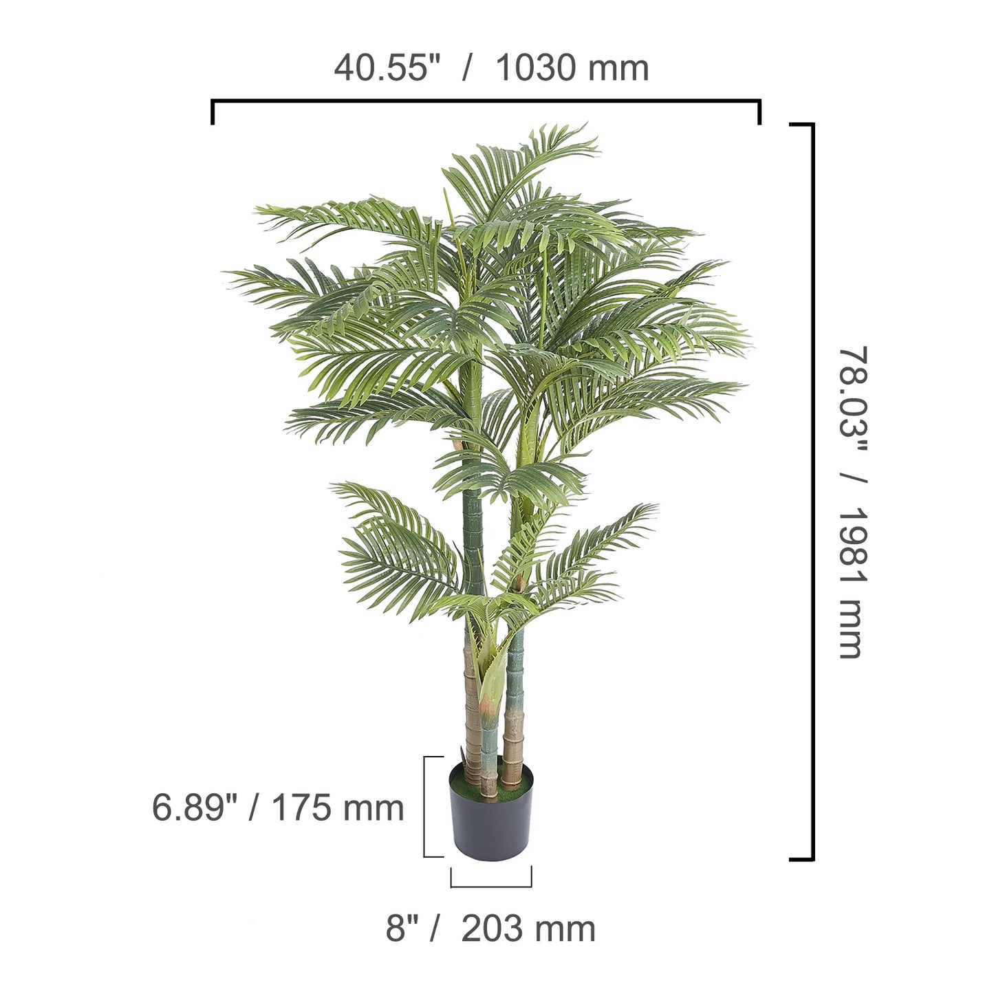 Artificial Palm Tree With Sturdy Base For Home Garden Decor