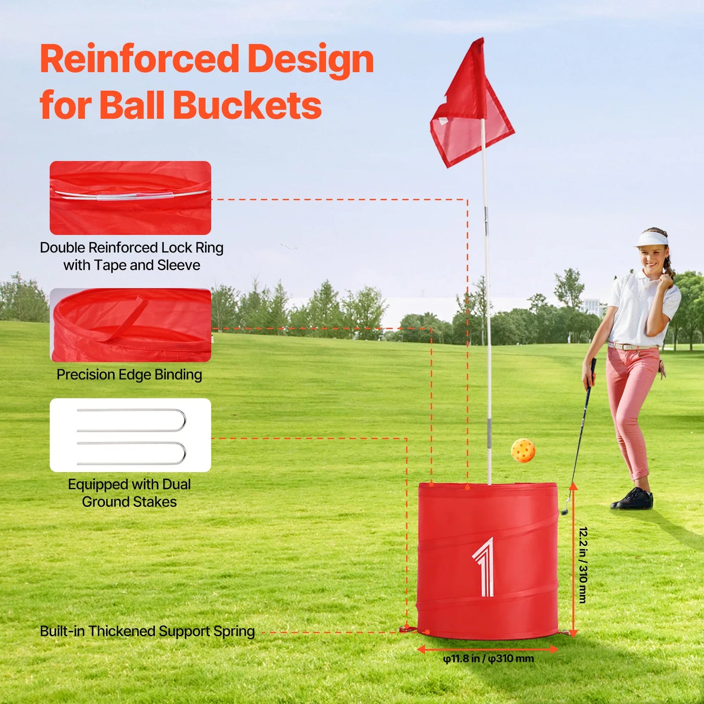SucceBuy Portable Backyard Golf Chipping Game With Practice Bucket