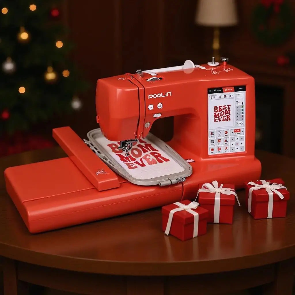 Computerized Embroidery Machine With Touchscreen And Accessories Included