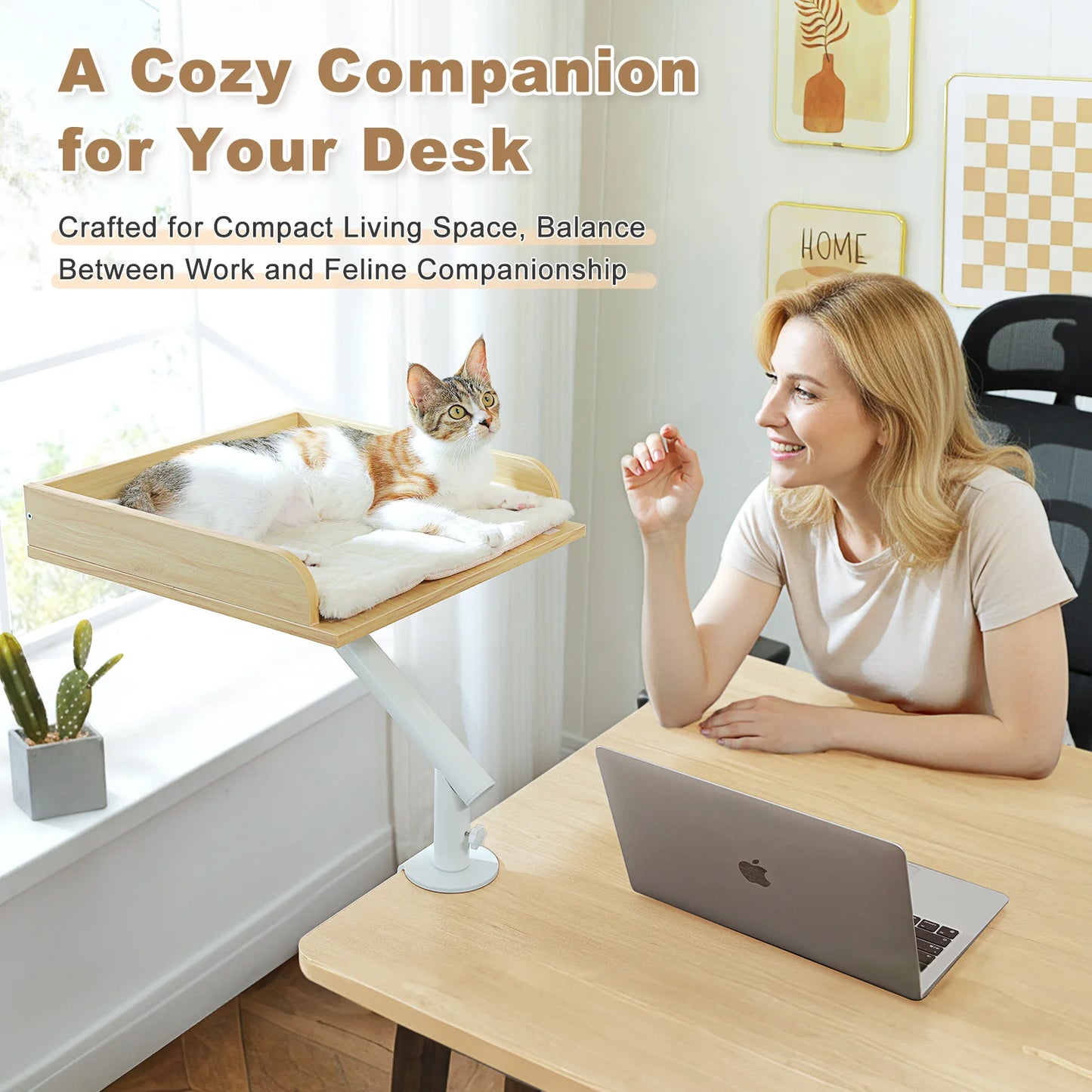 PAWZ Road Rotatable Cat Desk Bed Adjustable Plush Hammock