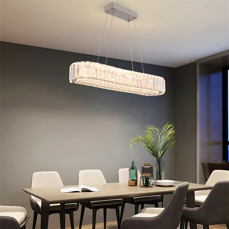 GreeLustr Modern Crystal Dining Room Ceiling Light Fixture