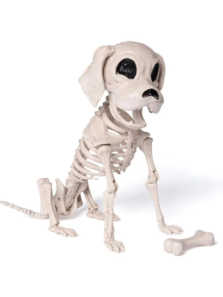 Full Body Posable Dog Skeleton For Halloween Graveyard Decoration