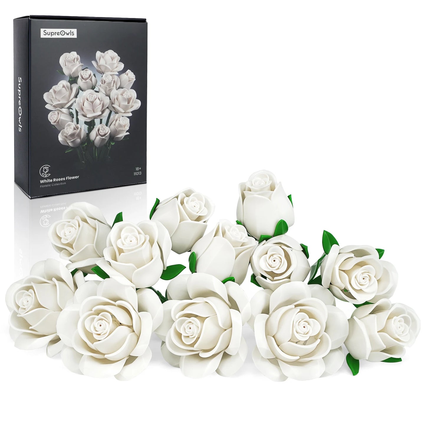 SupreOwls Roses Bouquet Building Blocks Artificial Flowers Home Decor Gift