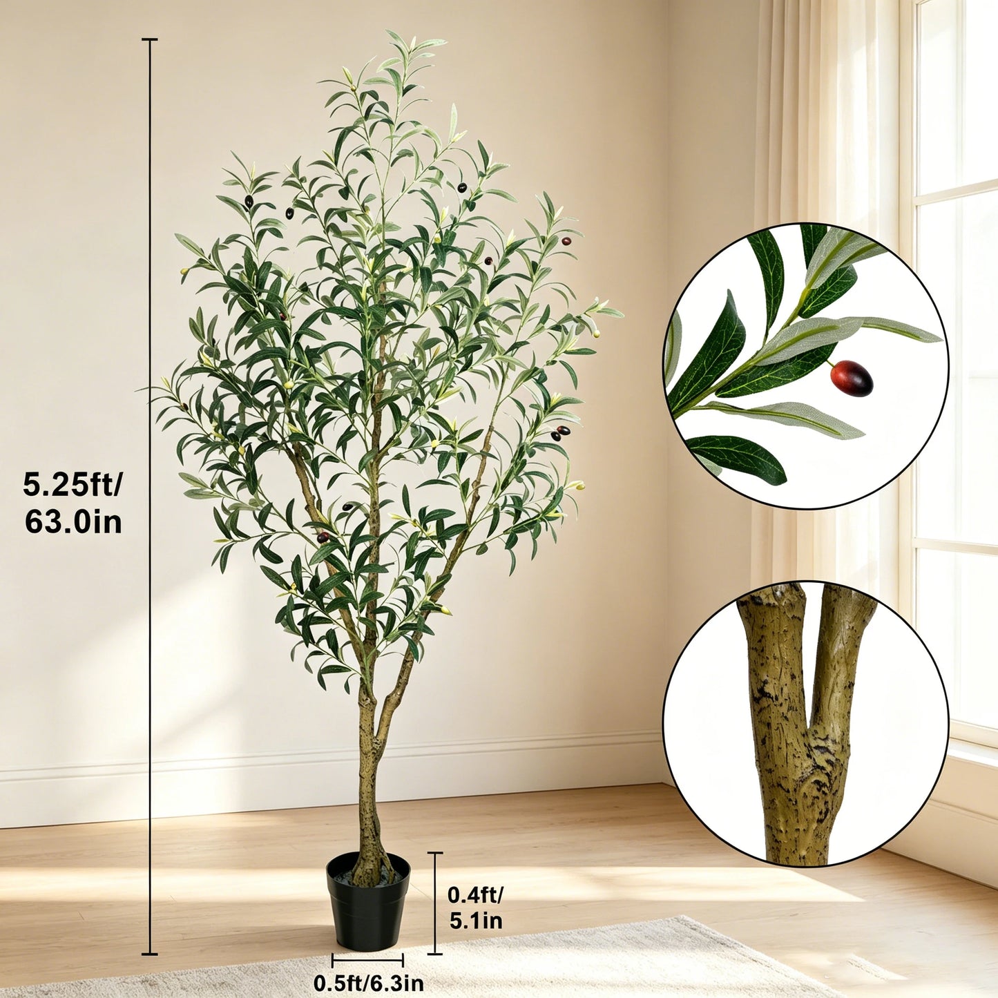 Olitree Artificial Olive Tree With Pot For Indoor Decorations