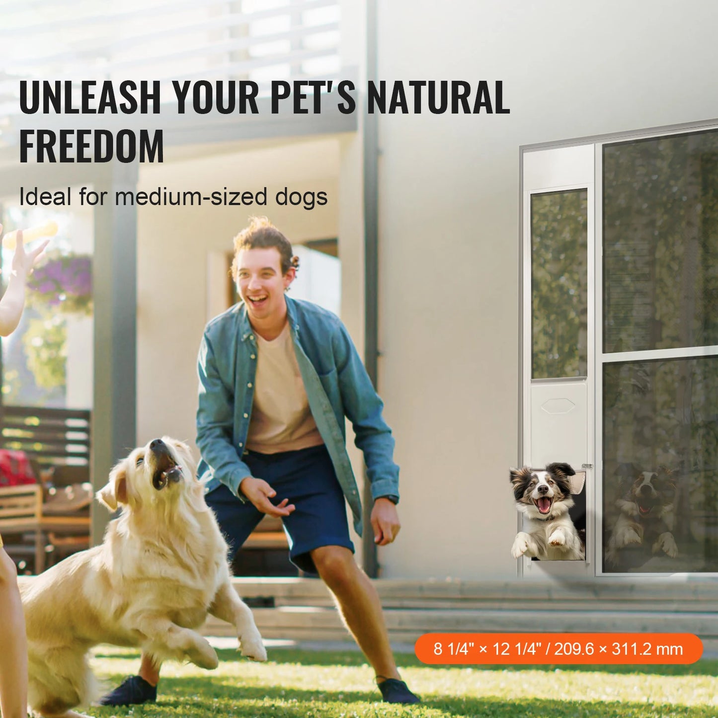 Adjustable Aluminum Frame Dog Door For Sliding Glass Doors