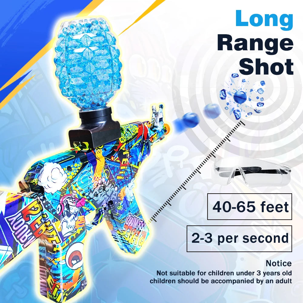 Electric Automatic Gel Ball Blaster Toy With Safety Glasses