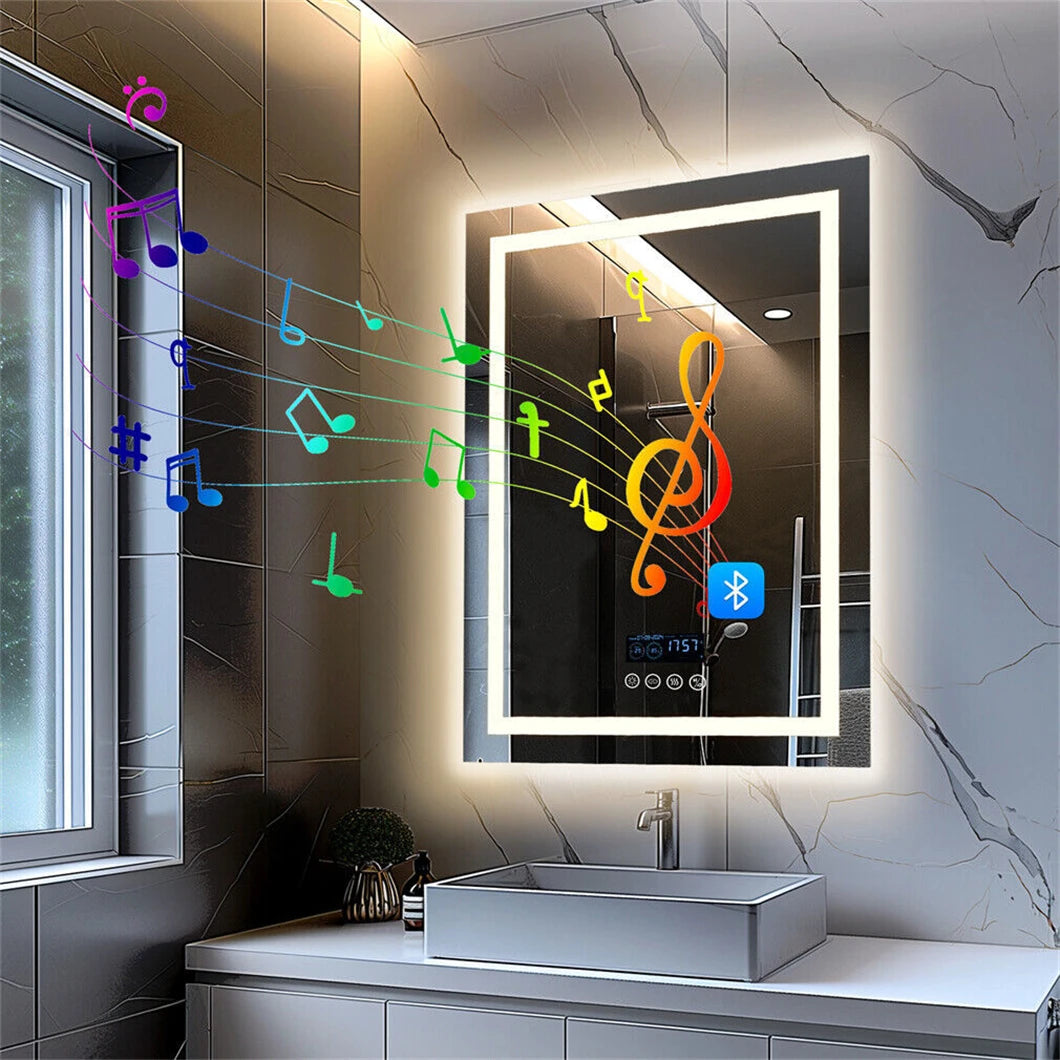 Borwart Smart Led Bathroom Mirror With Bluetooth Speaker And Antifog