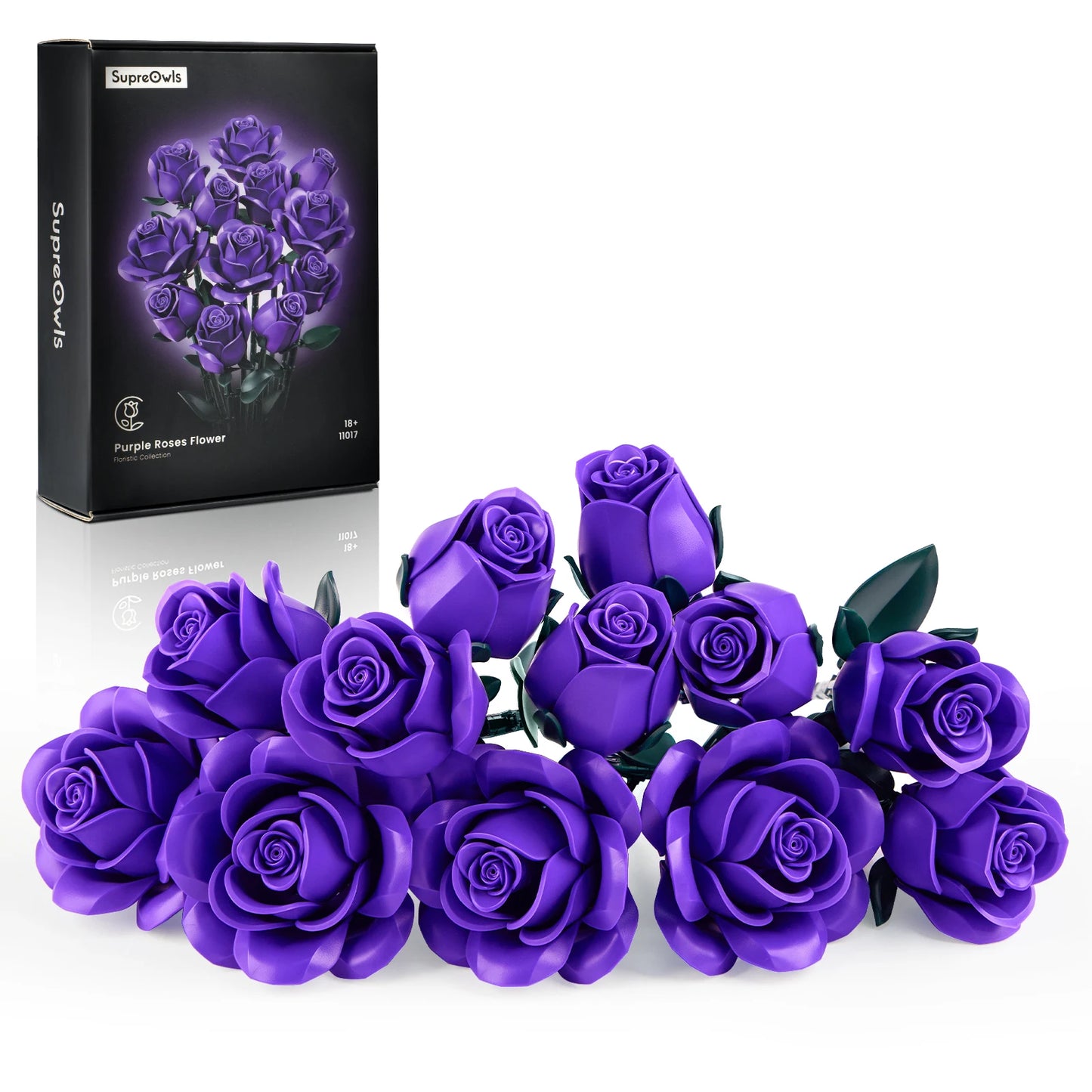 SupreOwls Roses Bouquet Building Blocks Artificial Flowers Home Decor Gift