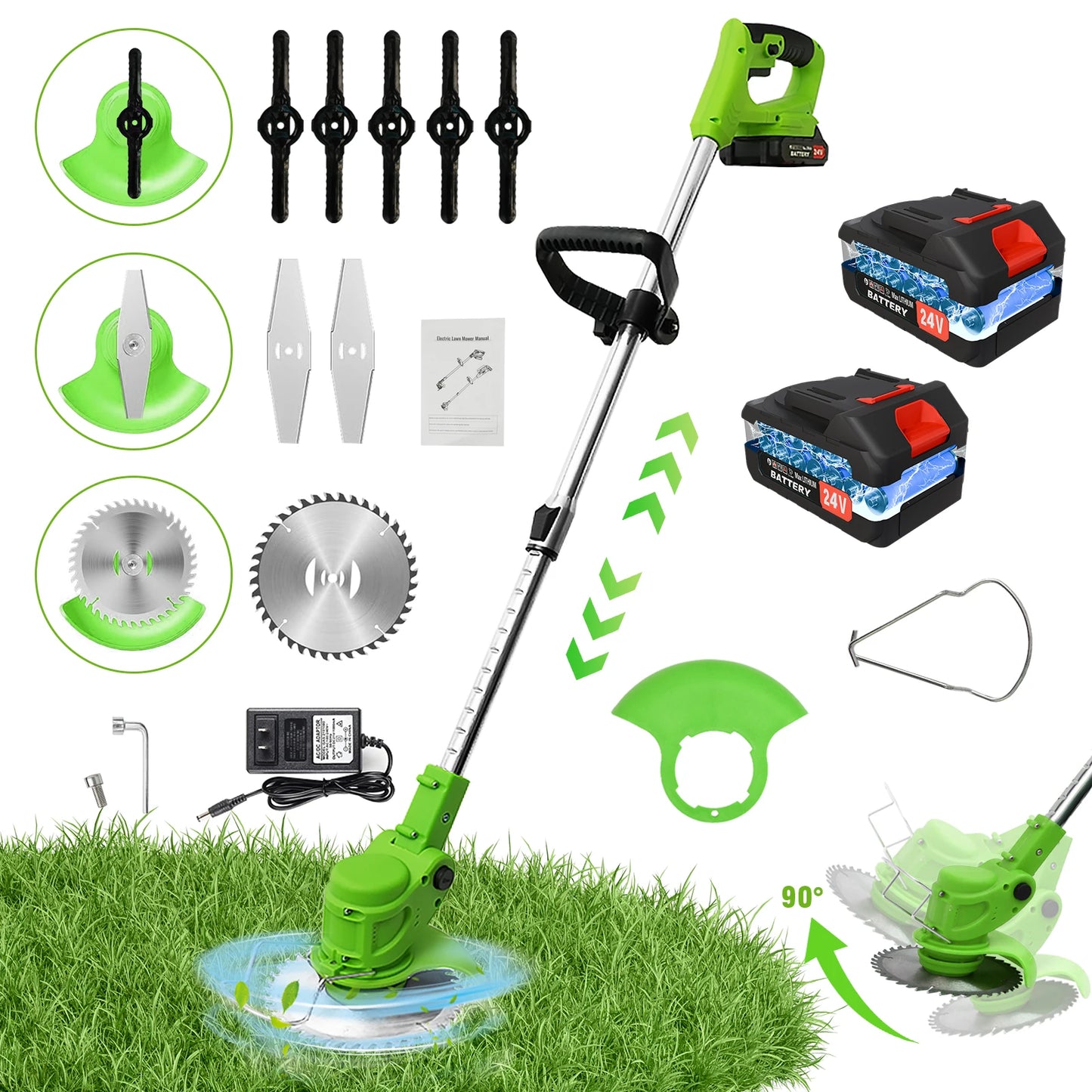 Cordless Brushless 2In1 Lawn Mower Edger and String Trimmer