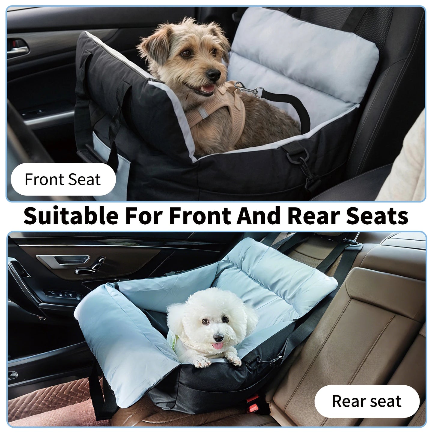 Borwart Portable Dog Booster Seat With Safety Belt Cover