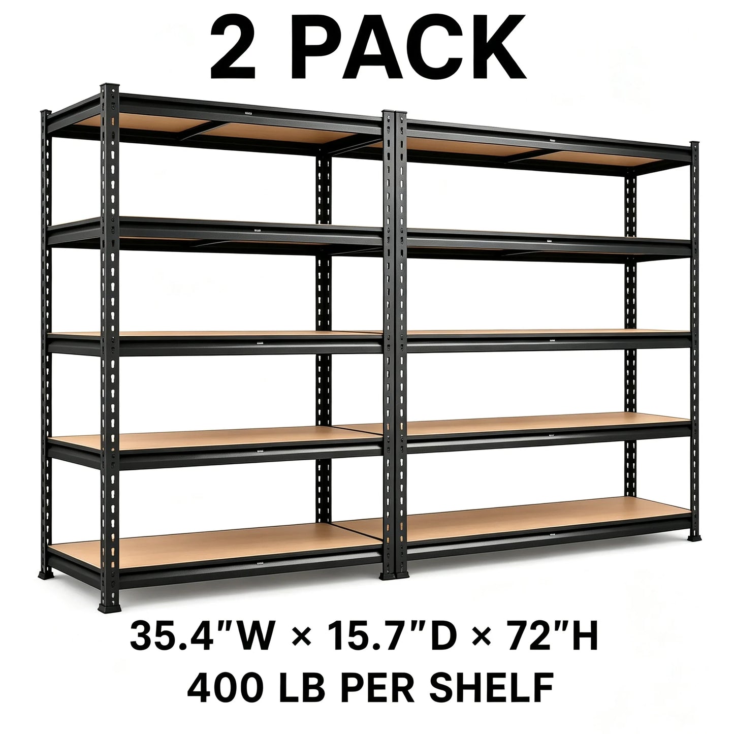 Adjustable Five Tier Metal Utility Shelving Rack For Garage Storage