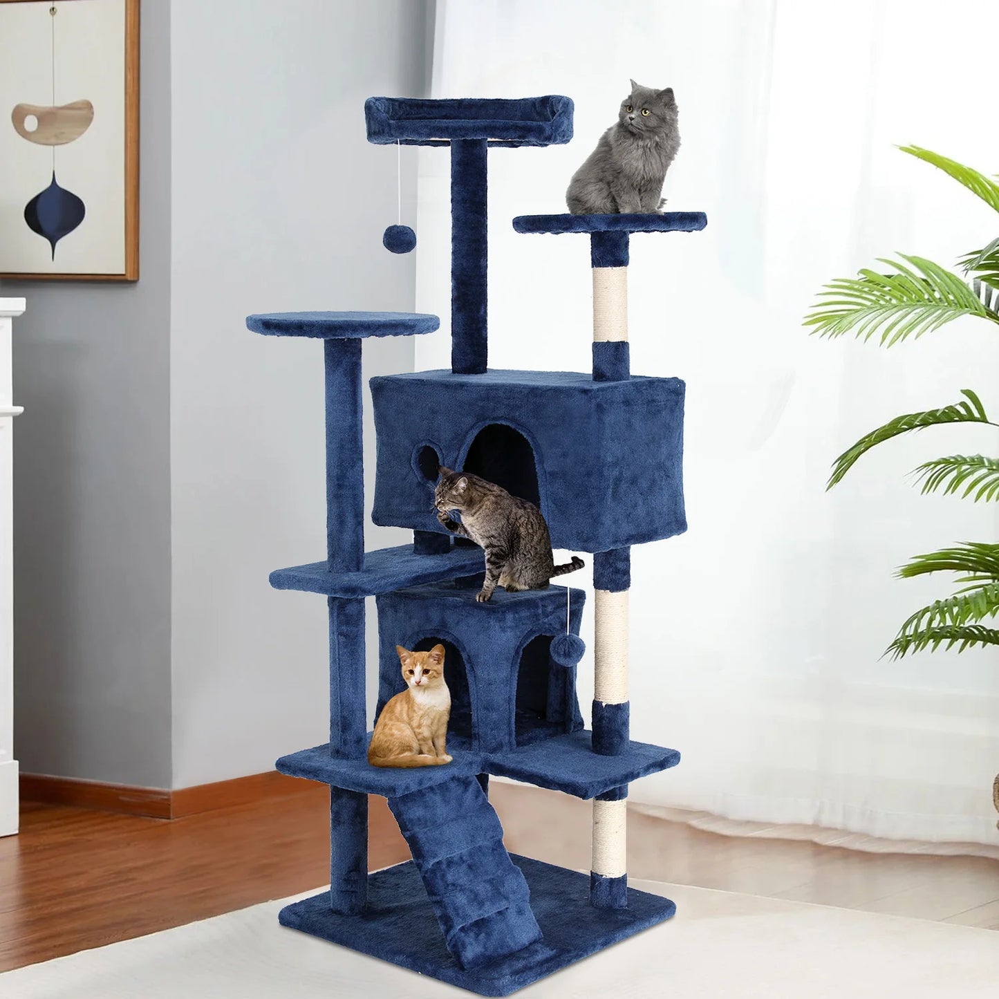 Elegant Multi Level Cat Tower With Sisal Scratching Posts