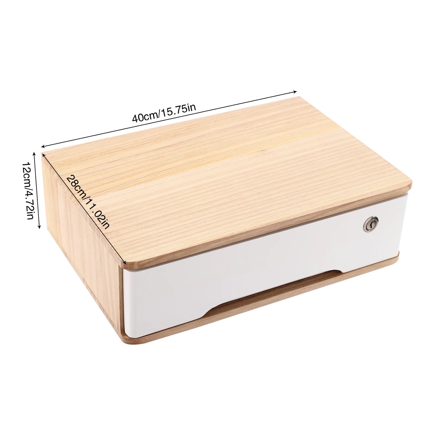 Wooden Desktop Storage Drawer Organizer With Lockable Drawers