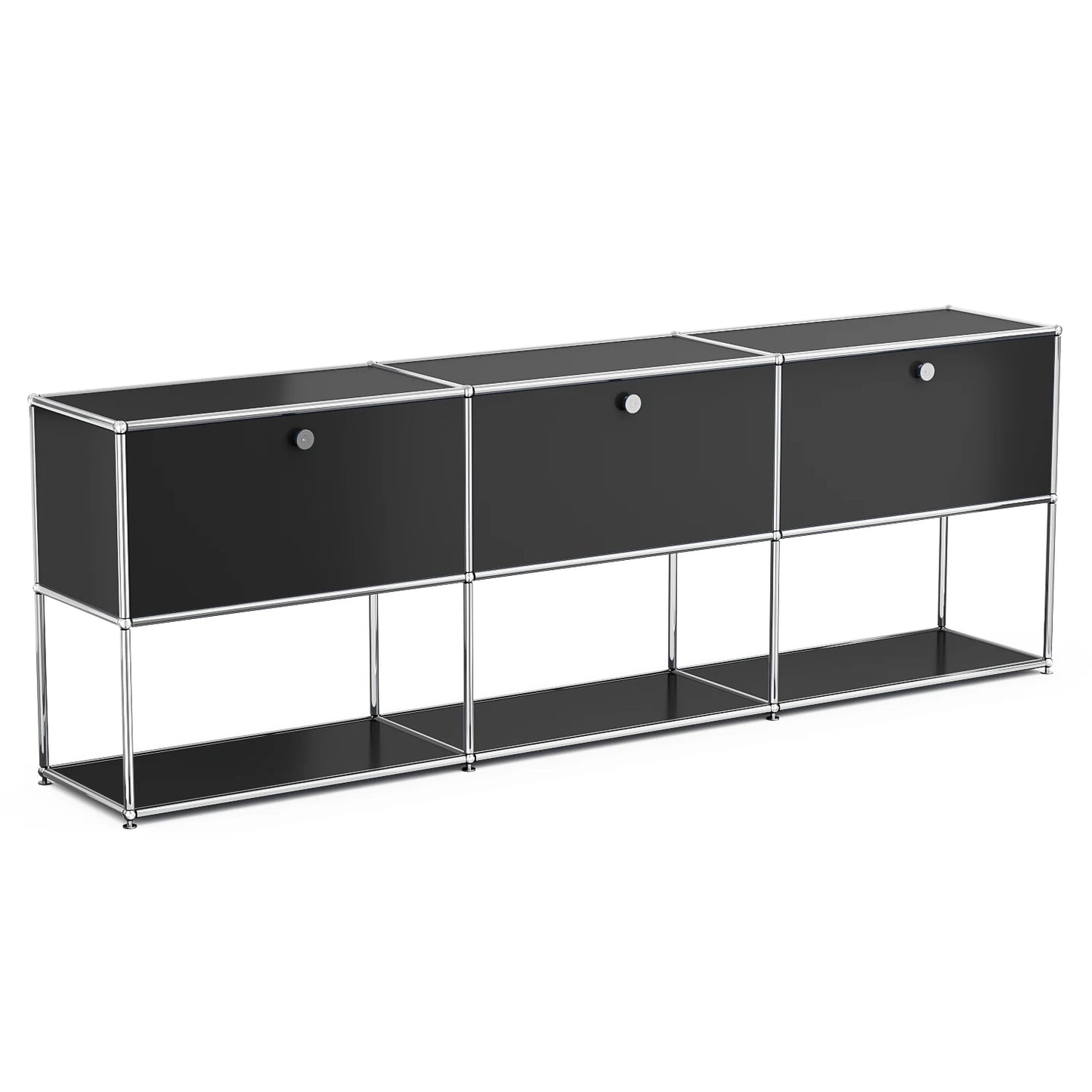 Modern Metal Frame Storage Cabinet For Living Room And Entryway