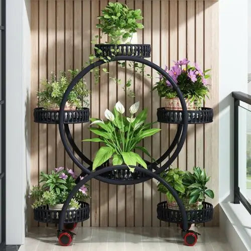 Premium Metal Rolling Plant Stand With Four Wheels