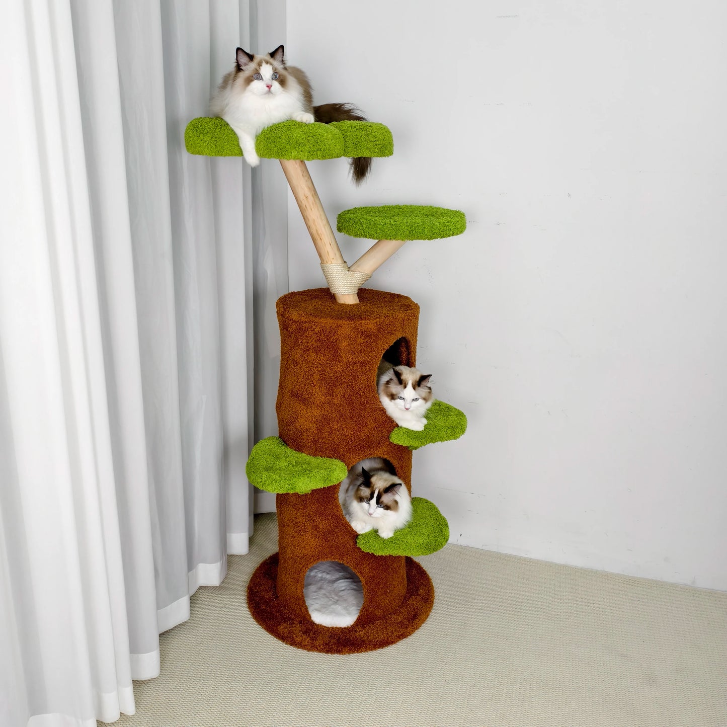 Bingopaw Indoor Cat Tree Tower With Plush Platform Condo