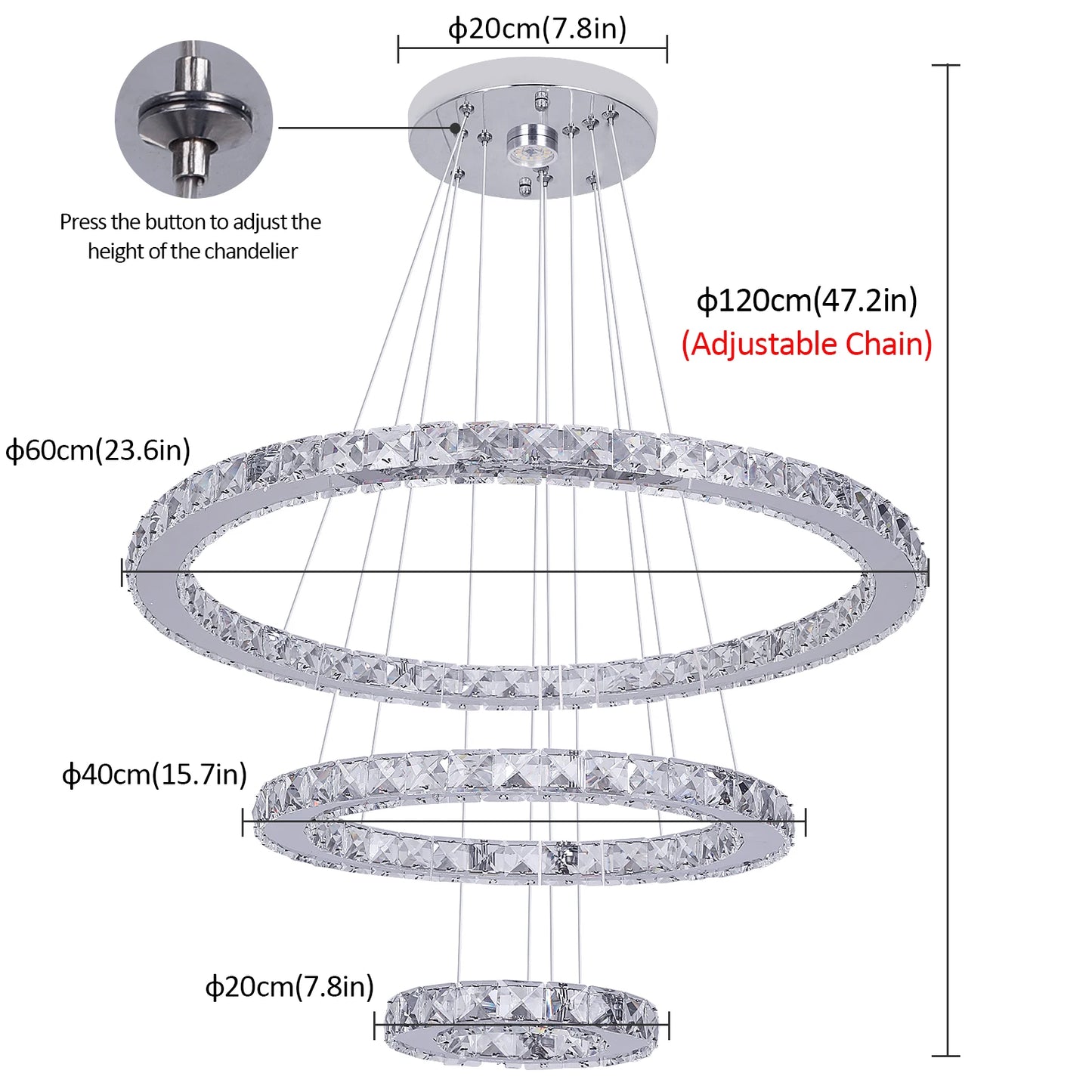 Vetrulus Modern Led Crystal Chandelier For Dining Room Lighting