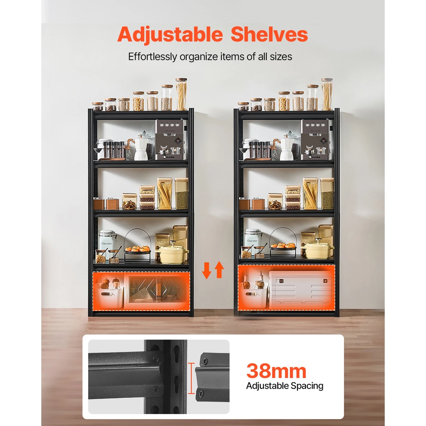Sturdy Adjustable Metal Utility Storage Shelf Rack
