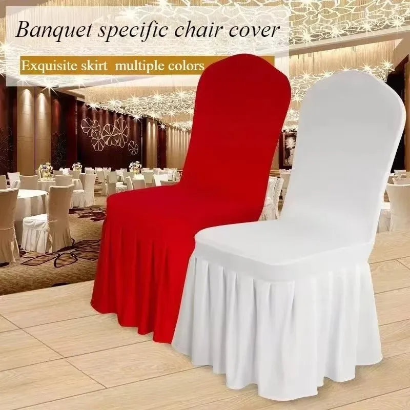 Elastic Pleated Spandex Chair Covers For Hotel Banquet Weddings