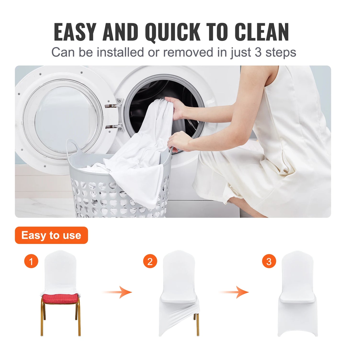 Premium Spandex Polyester Wedding Chair Covers Durable Banquet Slipcases