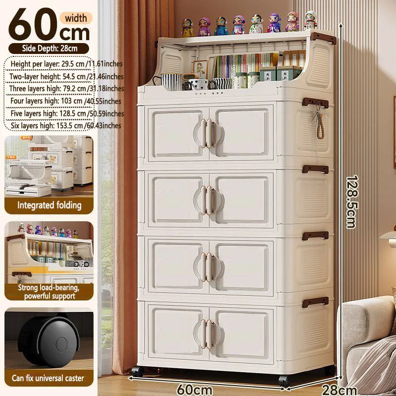 Foldable Plastic Multilayer Storage Rack For Kids Snacks And Toys