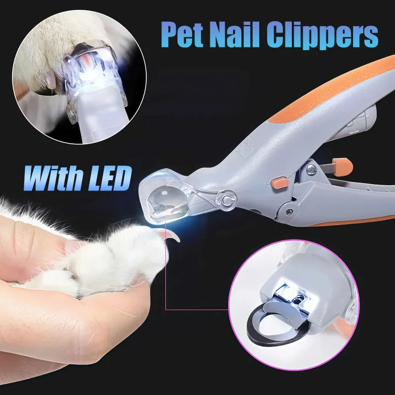 Led Pet Nail Clipper With Amplification For Dog And Cat