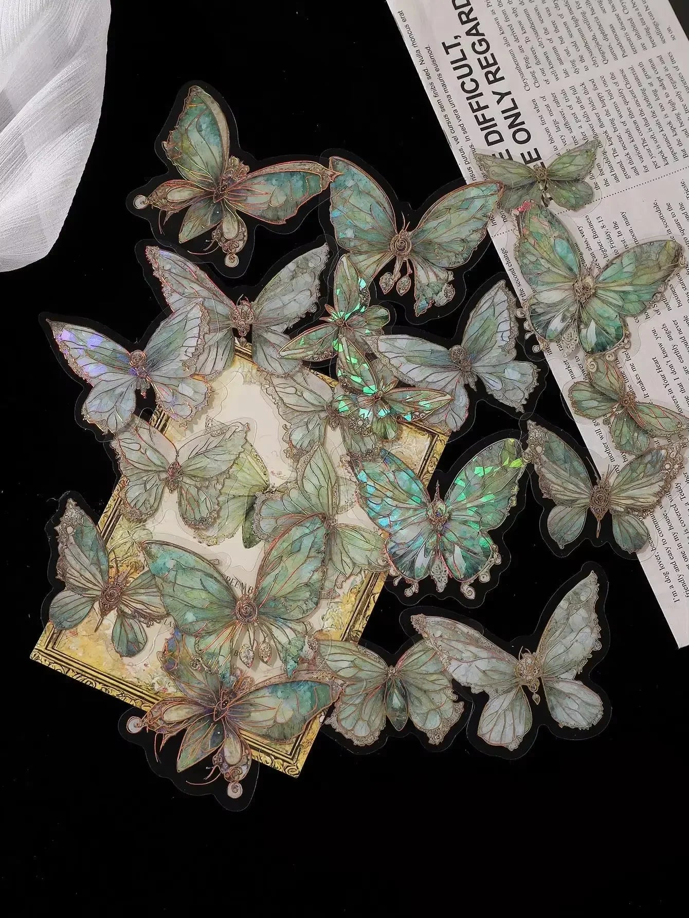20 Pcs Decorative Butterfly Stickers For School Junk Journals