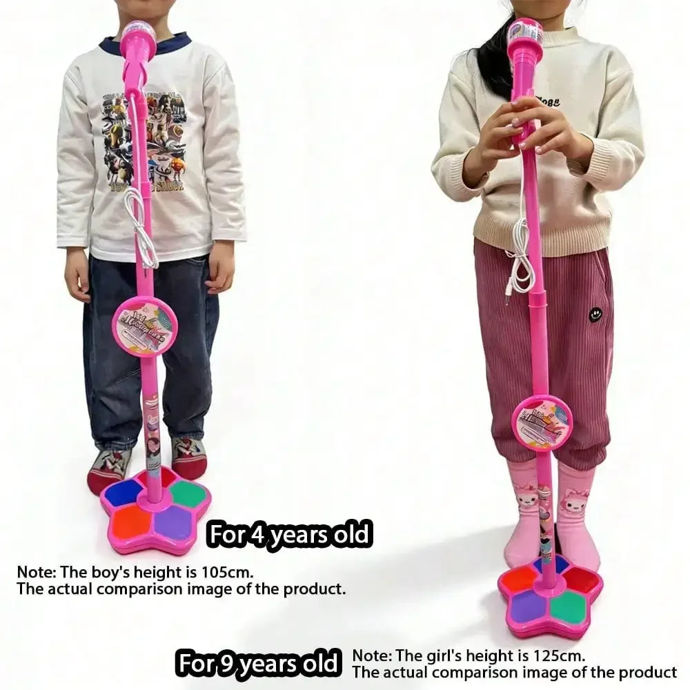 Karaoke Toy Microphone With Stand MP3 MP4 Compatible Adapter
