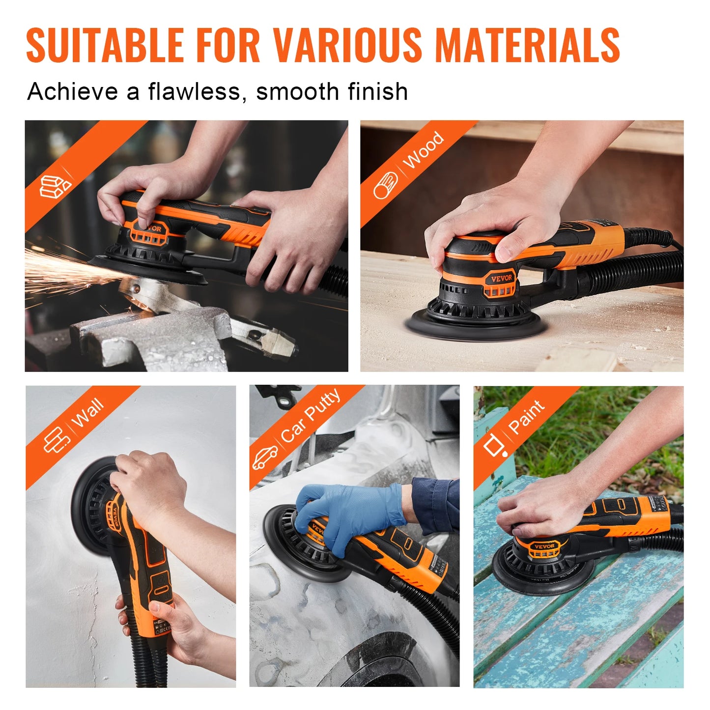 SucceBuy 350W Brushless Random Orbital Sander For Woodworking Projects