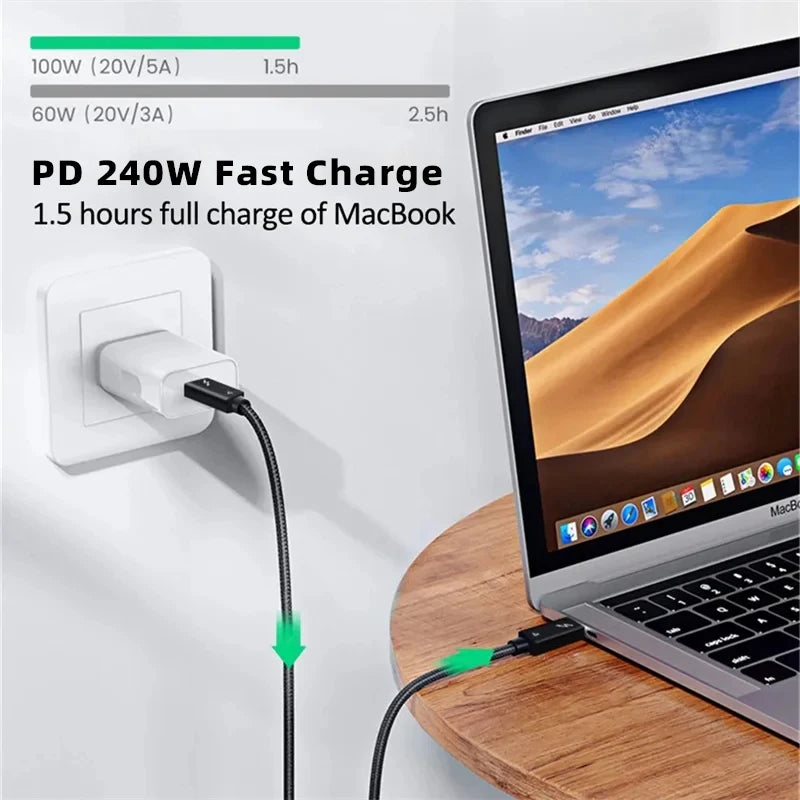 Daguaika Thunderbolt USB C USB4 Cable 40Gbps PD 240W