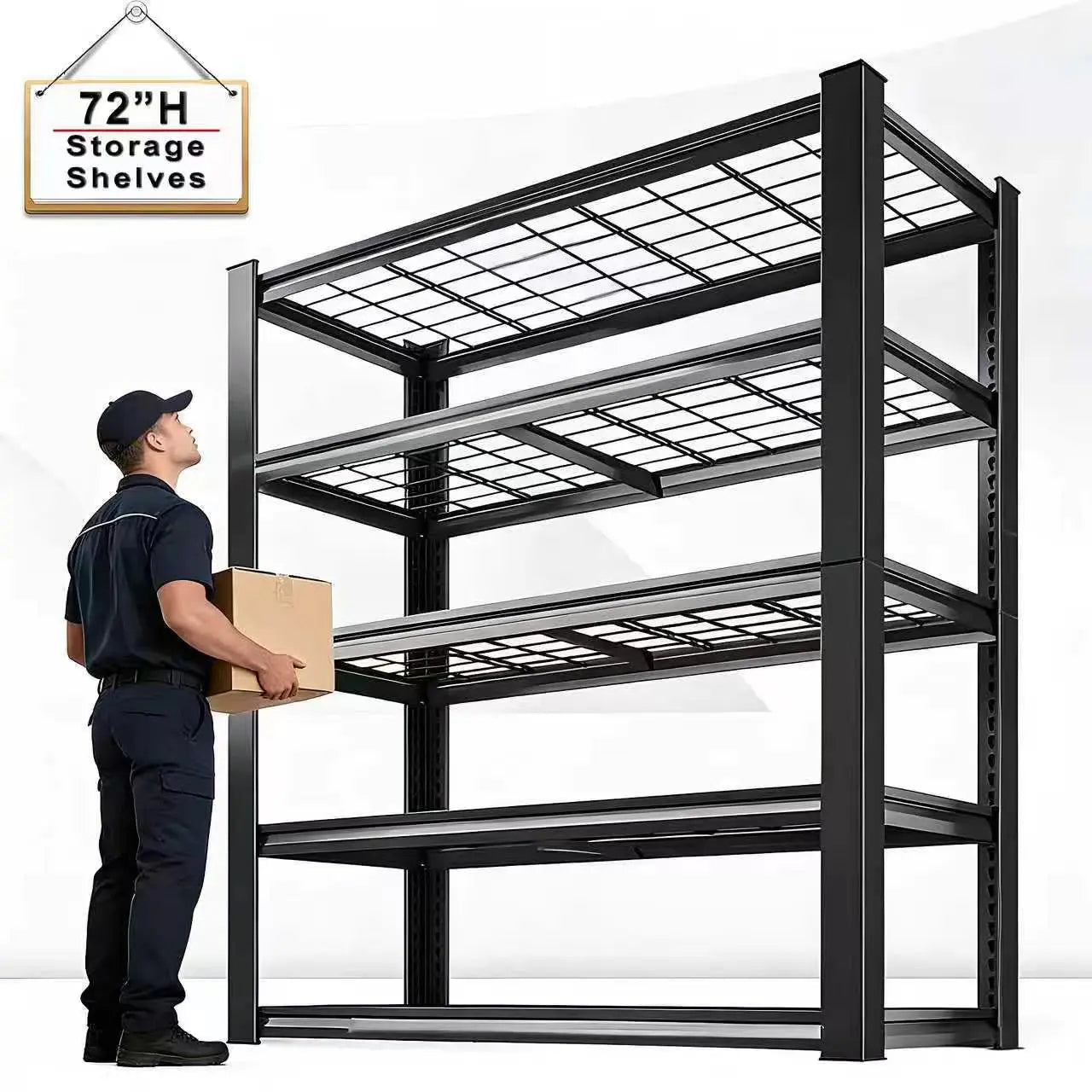 Commercial Adjustable Metal Double Layer Storage Shelving Rack