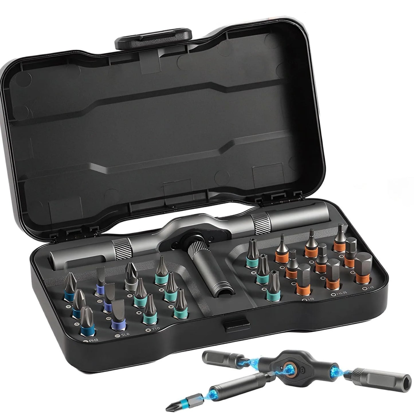 Vman 24in1 Multifunction Ratchet Screwdriver With Magnetic Bits