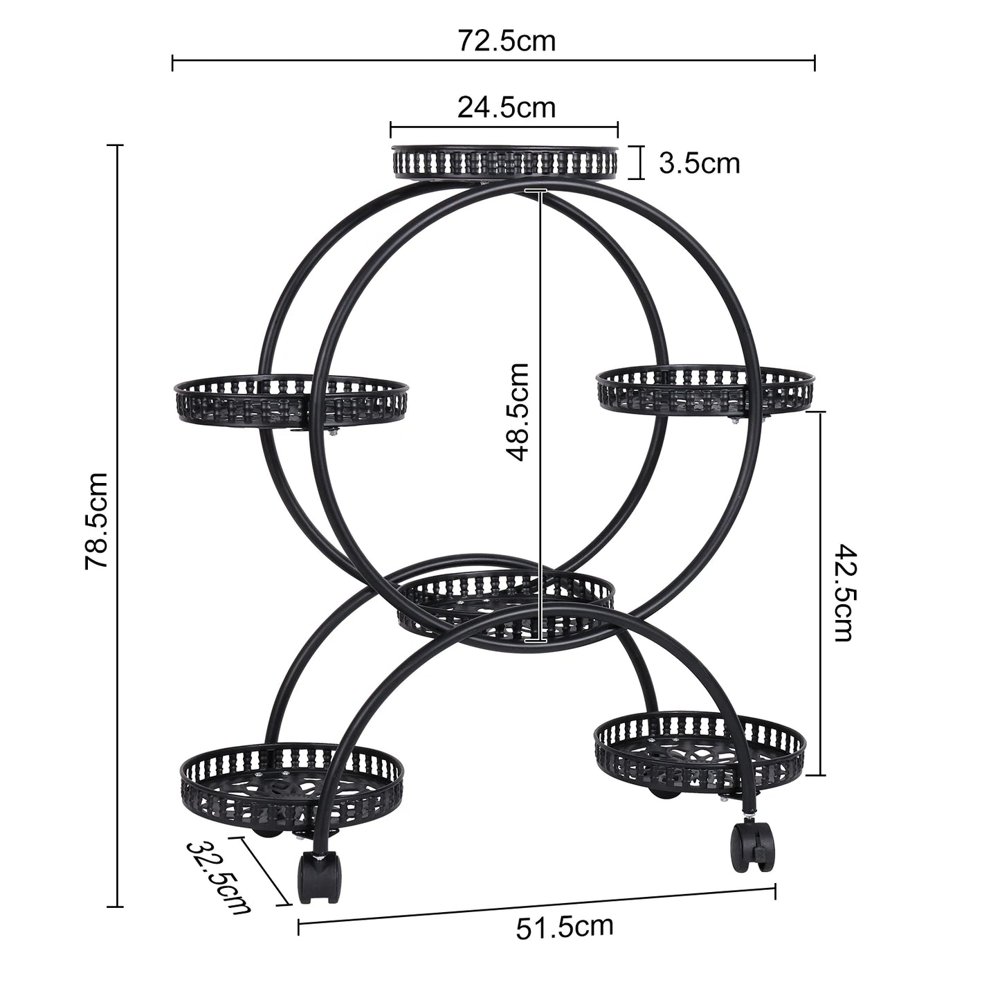 Premium Metal Rolling Plant Stand With Four Wheels