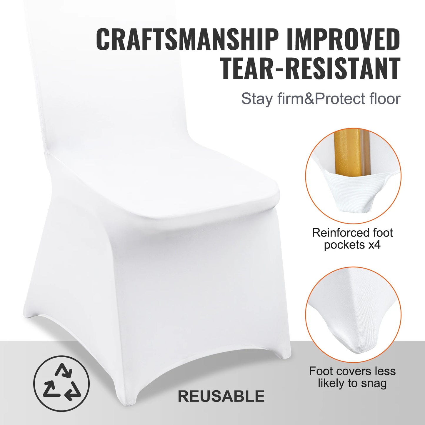 Premium Spandex Polyester Wedding Chair Covers Durable Banquet Slipcases