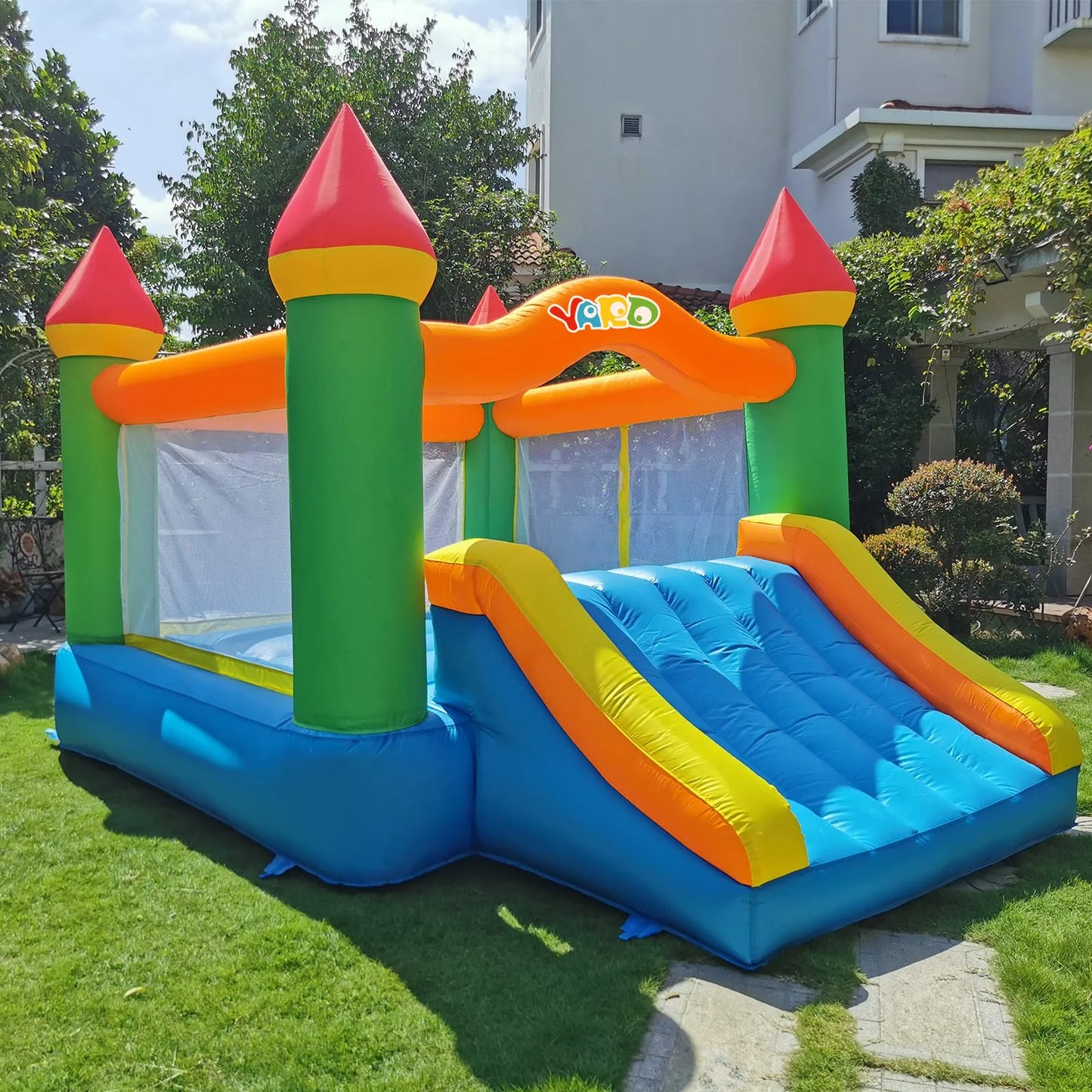 Yard Inflatable Bounce House With Slide For Kids Outdoor