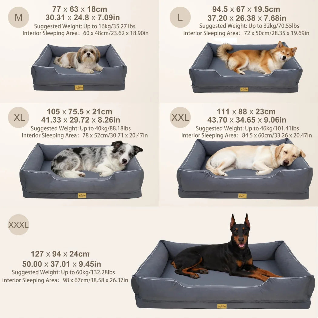 Borwart Orthopedic Dog Bed Pet Sofa With Removable Cover