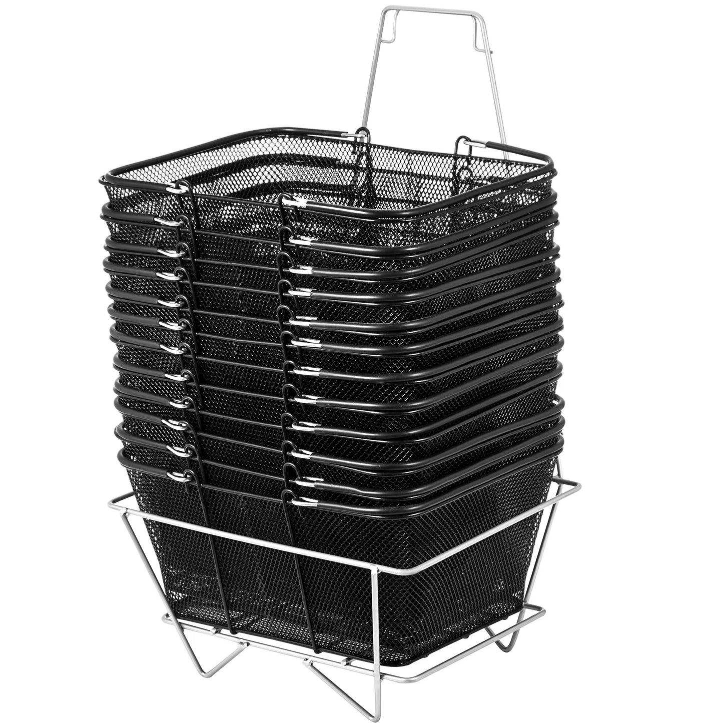 SucceBuy Steel Shopping Baskets With Handles 12 Pack Retail Display