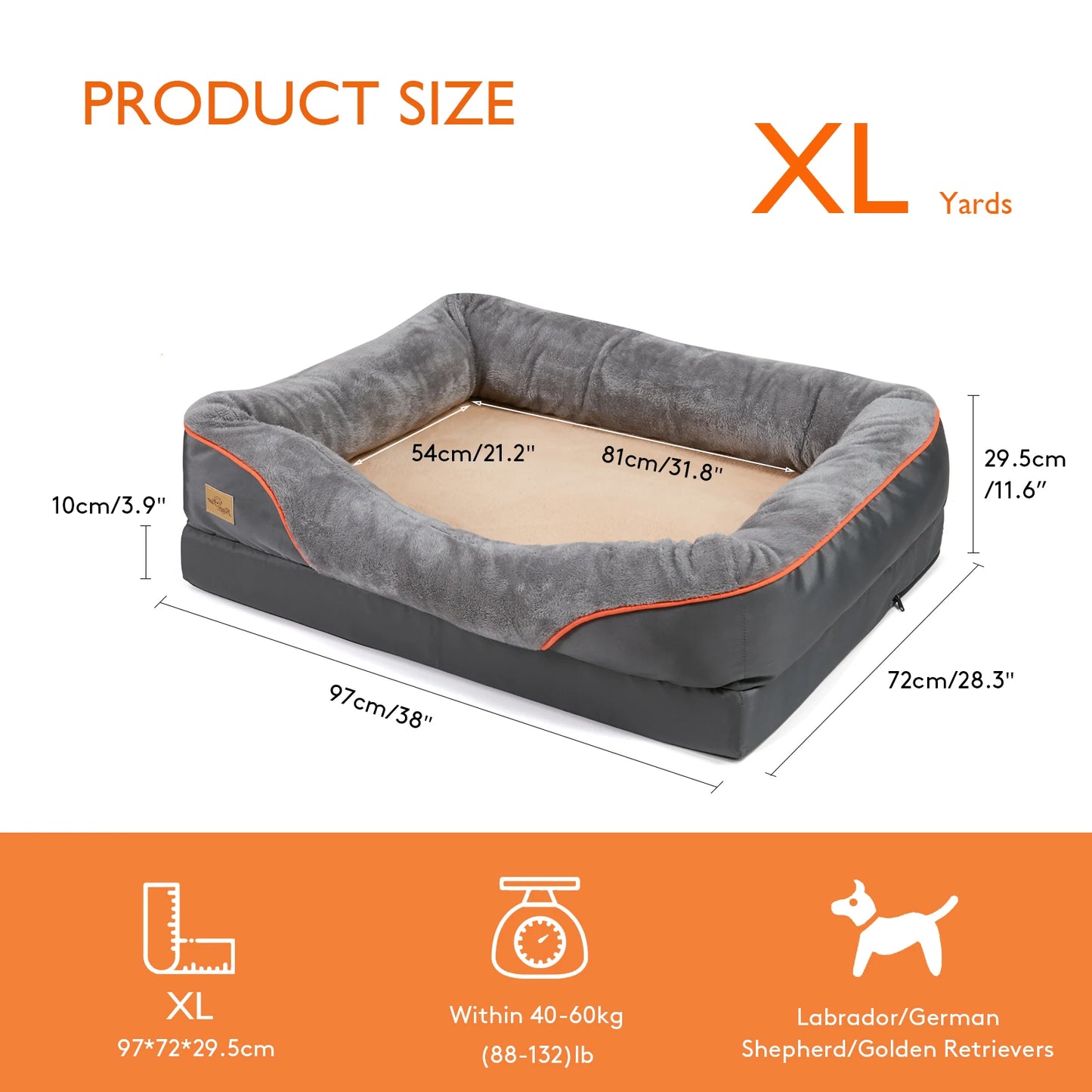 Bingopaw Removable Washable Fleece Dog Bed Soft Water Resistant Cover
