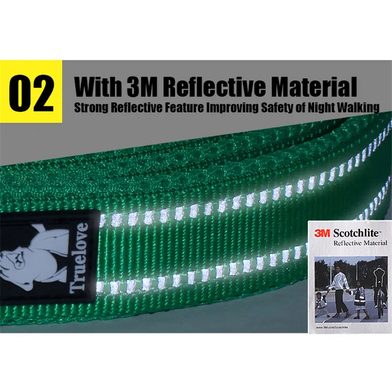 Truelove Reflective Padded Nylon Mesh Dog Walking Leash