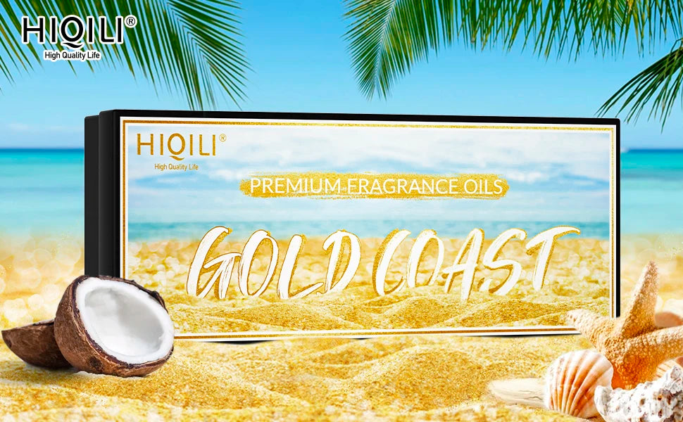 Hiqili Gold Coast Fragrance Oil Gift Set For Aromatherapy