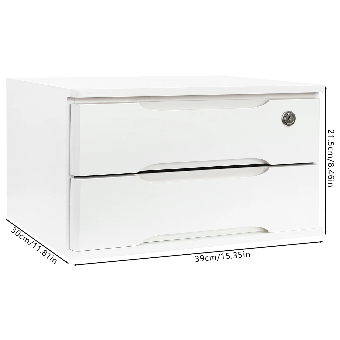Wooden Desktop Storage Drawer Organizer With Lockable Drawers