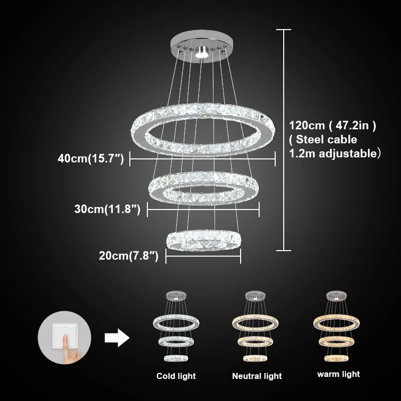 GreeLustr Modern Crystal Dining Room Ceiling Light Fixture