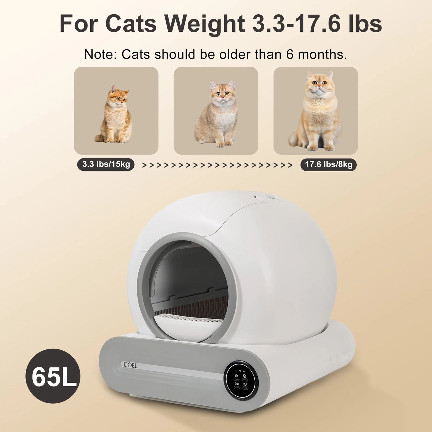 DOEL Smart Automatic Self Cleaning Litter Box With App Control