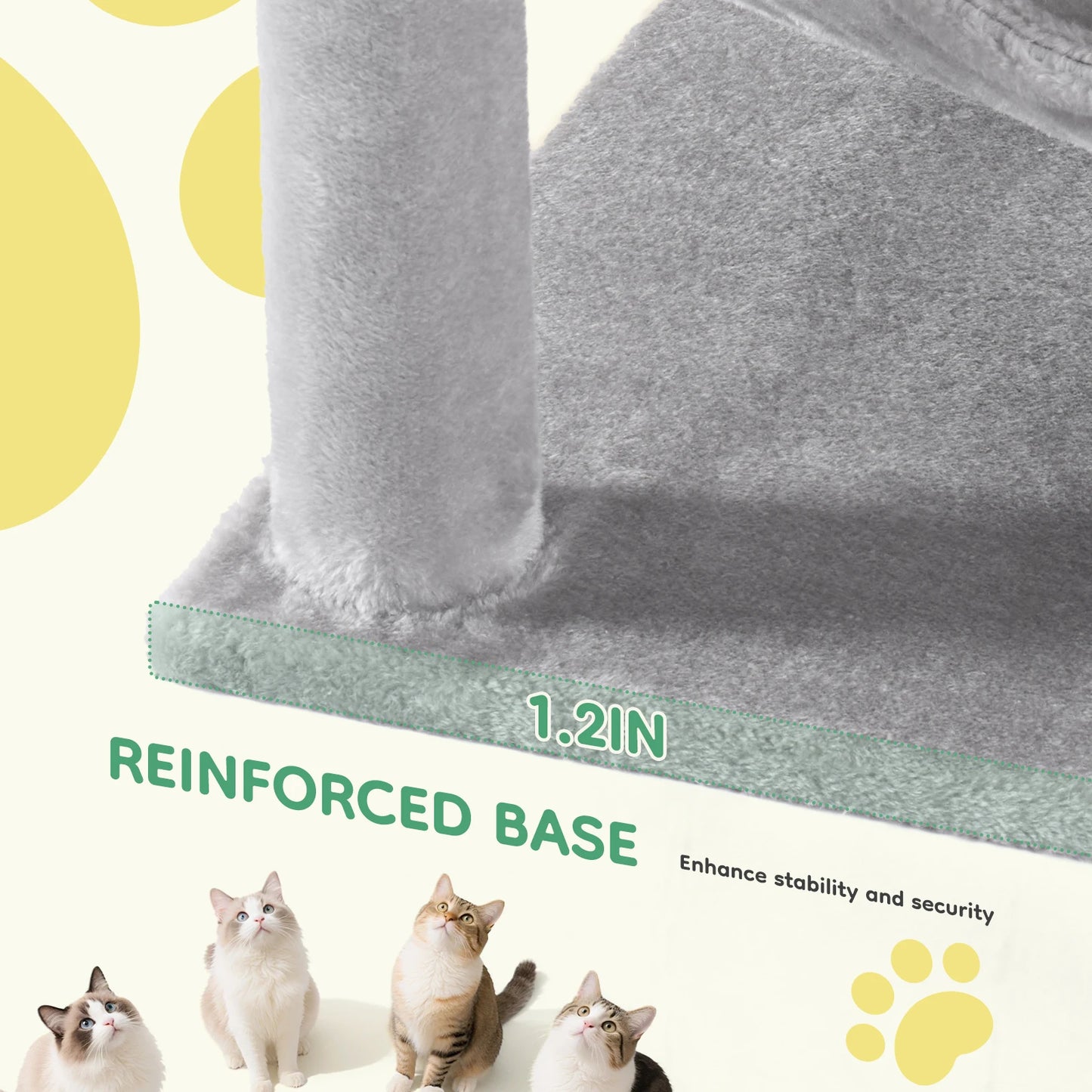 JHK Four Tier Cat Tree With Natural Sisal Scratching Post