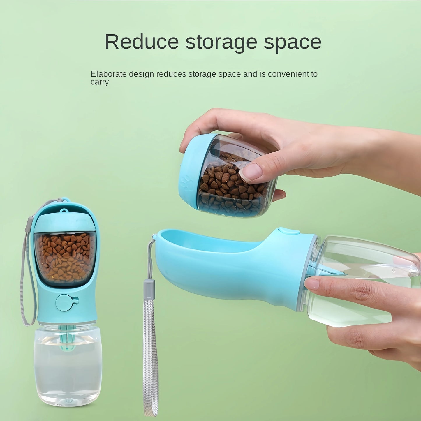 Portable Dog Water Bottle With Travel Food Storage Container