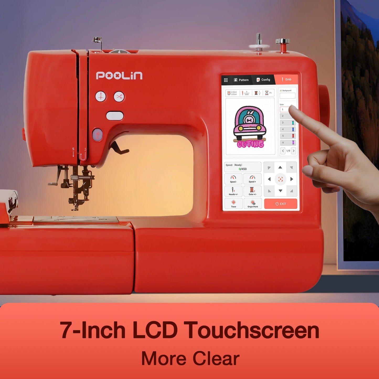 Computerized Embroidery Machine With Touchscreen And Accessories Included