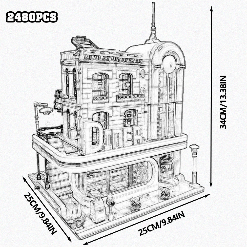 Urban Street View Building Blocks Assembly Set For Home Decor